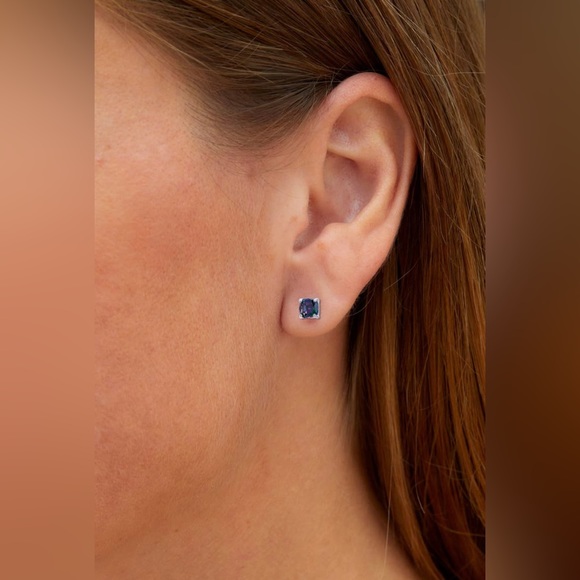 Mystic Topaz Sterling Silver Stud Earrings - Picture 2 of 4